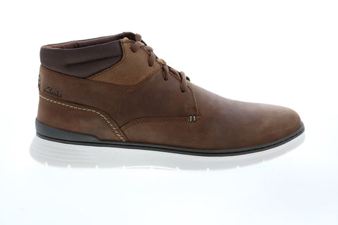 Clarks Braxin Mid 26155728 Mens Brown Leather Lace Up Chukkas Boots