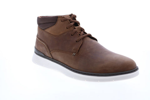 Clarks Braxin Mid 26155728 Mens Brown Leather Lace Up Chukkas Boots