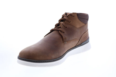 Clarks Braxin Mid 26155728 Mens Brown Leather Lace Up Chukkas Boots