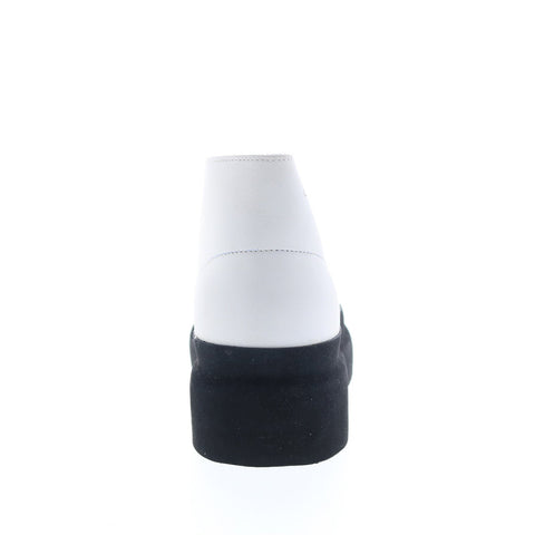 Clarks Desert Galosh 26156081 Womens White Leather Lace Up Desert Boots