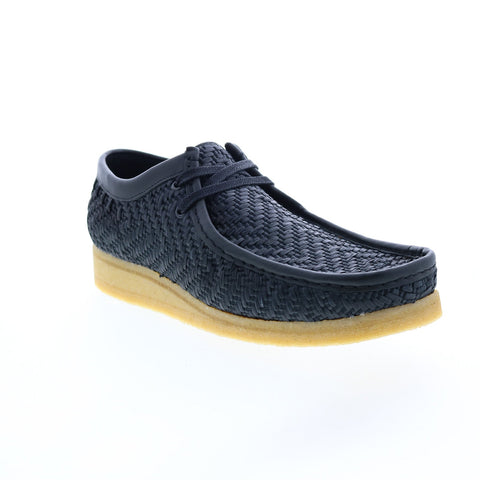 Clarks Wallabee 26156530 Mens Black Leather Lace Up Chukkas Boots