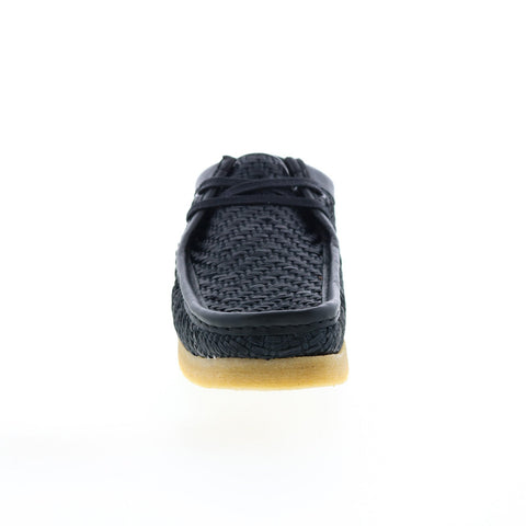 Clarks Wallabee 26156530 Mens Black Leather Lace Up Chukkas Boots