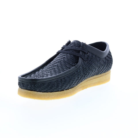 Clarks Wallabee 26156530 Mens Black Leather Lace Up Chukkas Boots