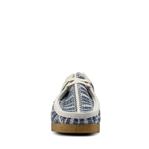 Clarks Wallabee 26156531 Mens Blue Canvas Oxfords & Lace Ups Casual Shoes