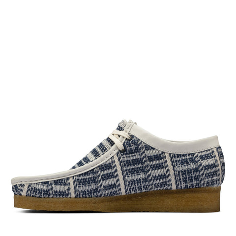 Clarks Wallabee 26156531 Mens Blue Canvas Oxfords & Lace Ups Casual Shoes