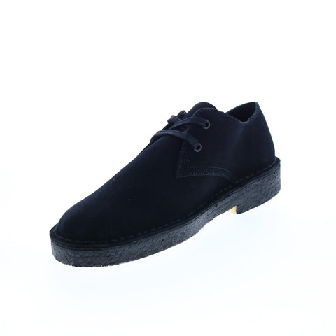 Clarks Desert Khan 26156808 Mens Black Suede Lace Up Desert Boots