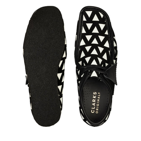 Clarks Wallabee 26159542 Mens Black Leather Oxfords & Lace Ups Casual Shoes