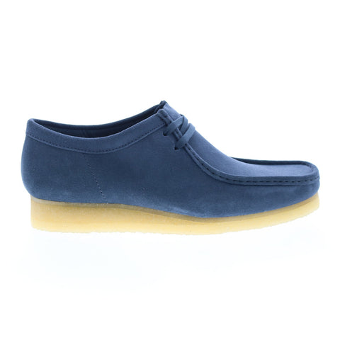 Clarks Wallabee 26160203 Mens Blue Suede Oxfords & Lace Ups Plain Toe Shoes