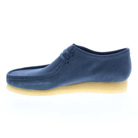 Clarks Wallabee 26160203 Mens Blue Suede Oxfords & Lace Ups Plain Toe Shoes
