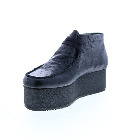 Clarks Wallabee ELVTD 26160832 Womens Black Leather Ankle & Booties Boots