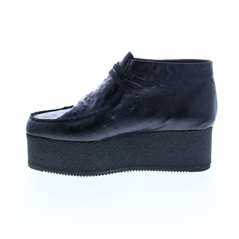 Clarks Wallabee ELVTD 26160832 Womens Black Leather Ankle & Booties Boots