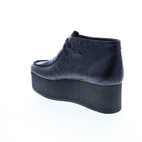 Clarks Wallabee ELVTD 26160832 Womens Black Leather Ankle & Booties Boots