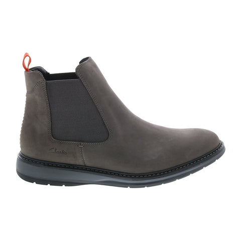 Clarks Chantry Top 26161196 Mens Gray Nubuck Slip On Chelsea Boots