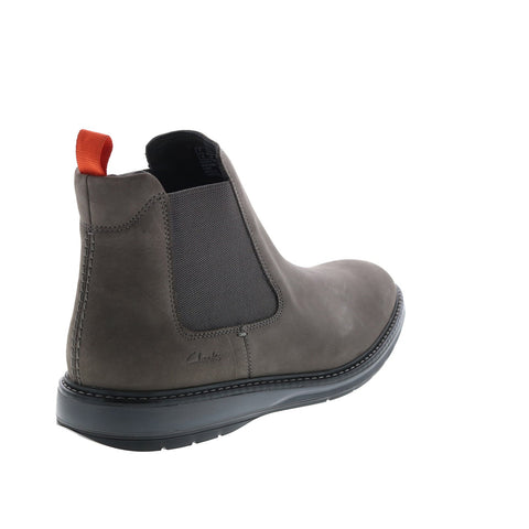 Clarks Chantry Top 26161196 Mens Gray Nubuck Slip On Chelsea Boots