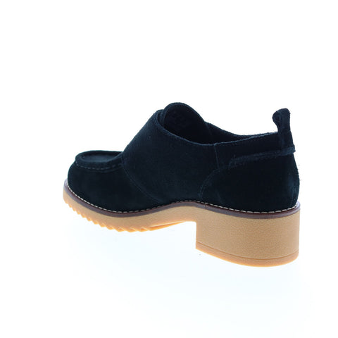 Clarks Eden Mid Monk 26161317 Womens Black Suede Casual Dress Boots