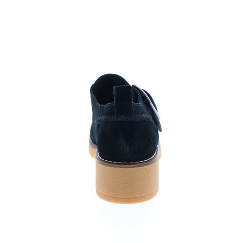 Clarks Eden Mid Monk 26161317 Womens Black Suede Casual Dress Boots