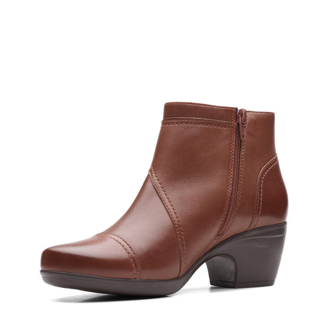 Clarks Emily Calle 26162488 Womens Brown Leather Ankle & Booties Boots