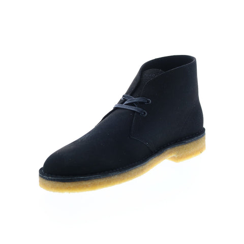 Clarks Desert Boot 26162582 Mens Black Suede Lace Up Desert Boots
