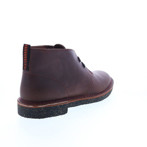 Clarks Bushacre 3 26162740 Mens Burgundy Leather Lace Up Chukkas Boots