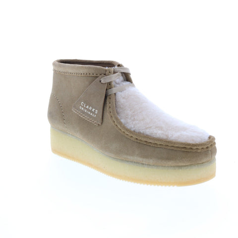 Clarks Wallabee Wedge 26163281 Womens Brown Suede Lace Up Chukkas Boots