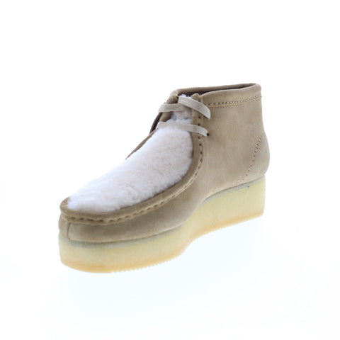 Clarks Wallabee Wedge 26163281 Womens Brown Suede Lace Up Chukkas Boots