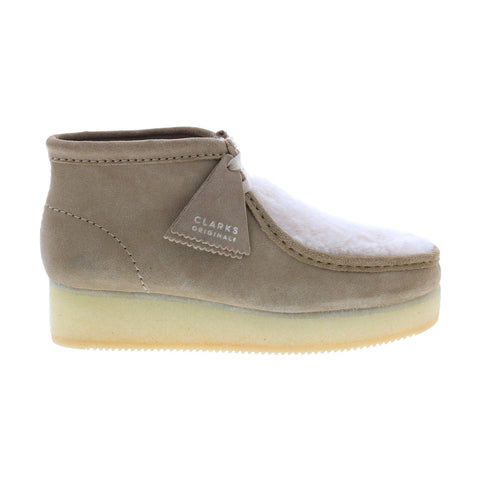 Clarks Wallabee Wedge 26163281 Womens Brown Suede Lace Up Chukkas Boots