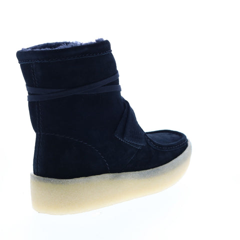 Clarks Wallabee Cup Hi 26163411 Womens Black Suede Lace Up Casual