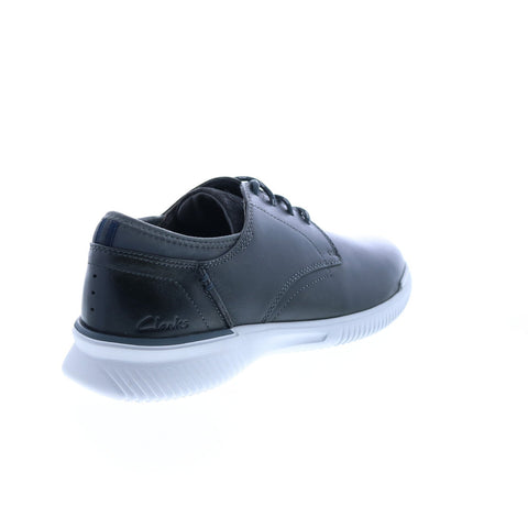 Clarks Donaway Plain 26163453 Mens Gray Leather Oxfords Plain Toe Shoes