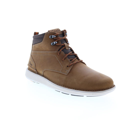 Clarks Larvik Mid 26163470 Mens Brown Leather Lace Up Casual Dress Boots 