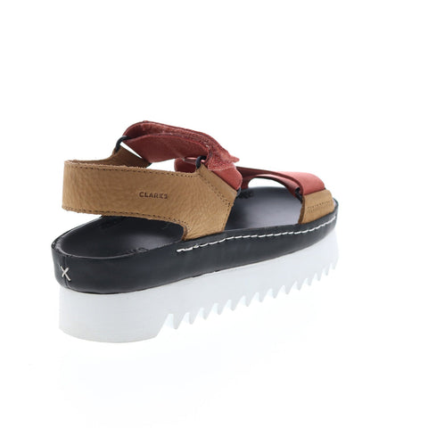 Clarks Ranger Elvtd 26163497 Womens Brown Red Leather Slingback Sandals Shoes