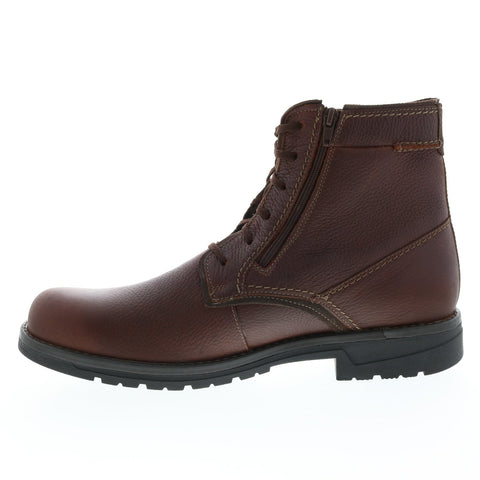 Clarks Morris High 26163576 Mens Brown Leather Lace Up Casual Dress Boots