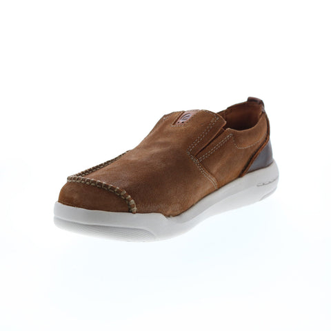 Clarks Driftway Step 26163856 Mens Brown Wide 2E Loafers & Slip Ons Casual Shoes