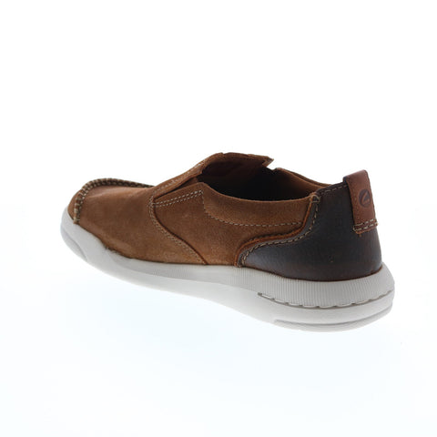 Clarks Driftway Step 26163856 Mens Brown Wide 2E Loafers & Slip Ons Casual Shoes