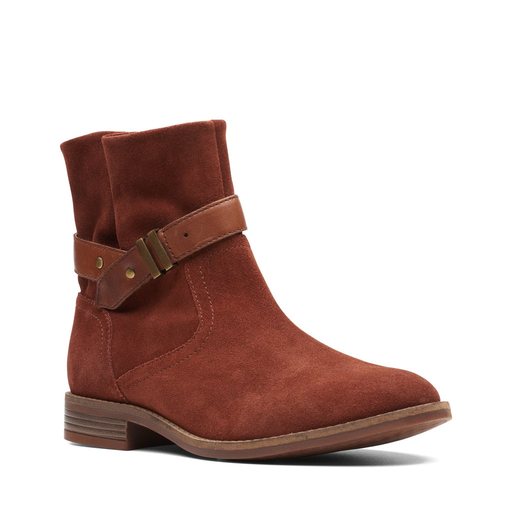 Clarks Camzin Strap 26164223 Womens Brown Wide Suede Casual Dress Boot ...
