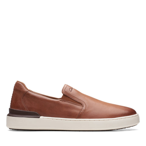 Clarks CourtLite Slip 26165489 Mens Brown Leather Lifestyle Sneakers Shoes
