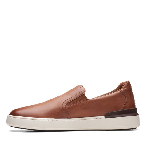 Clarks CourtLite Slip 26165489 Mens Brown Leather Lifestyle Sneakers Shoes