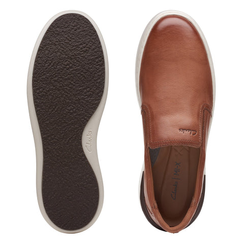 Clarks CourtLite Slip 26165489 Mens Brown Leather Lifestyle Sneakers Shoes