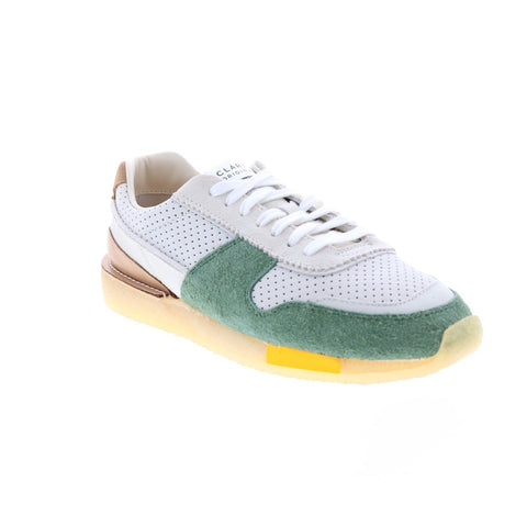 Clarks Torrun 26165539 Mens White Suede Lace Up Lifestyle Sneakers Shoes