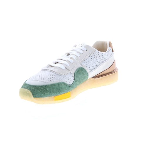 Clarks Torrun 26165539 Mens White Suede Lace Up Lifestyle Sneakers Shoes