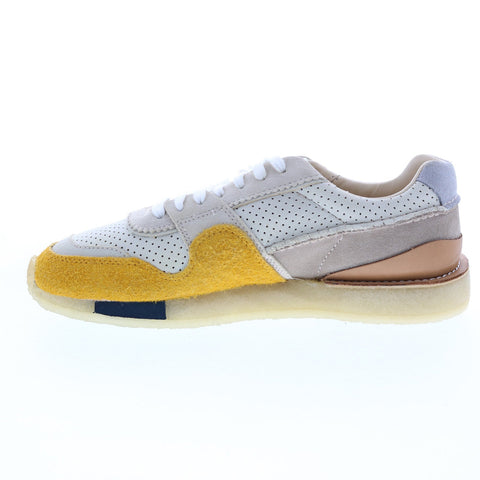 Clarks Torrun 26165542 Mens White Suede Lace Up Lifestyle Sneakers Shoes