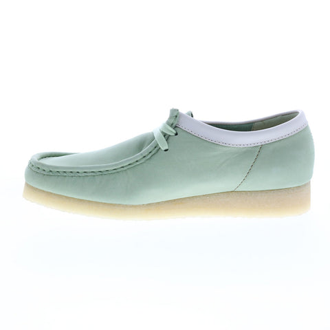 Clarks Wallabee 26165557 Mens Green Leather Lace Up Chukkas Boots