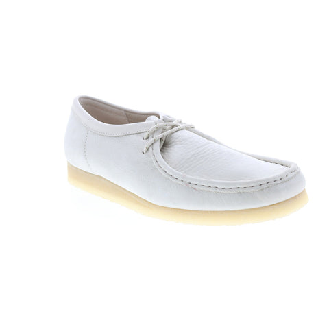 Clarks Wallabee 26166299 Mens White Oxfords & Lace Ups Casual Shoes