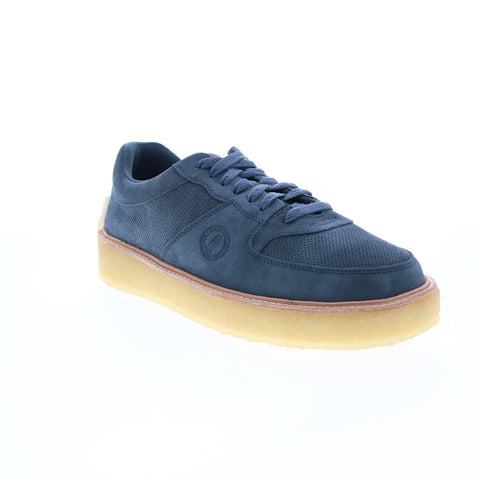 Clarks Sandford 26166900 Mens Blue Suede Lace Up Lifestyle Sneakers Shoes