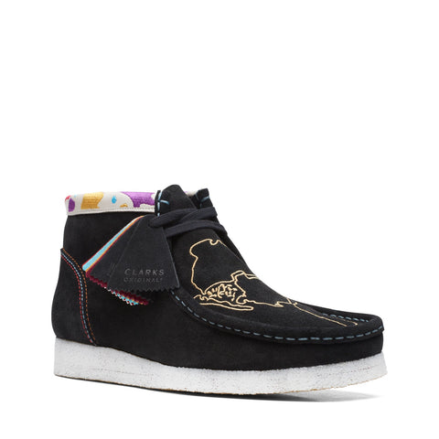 Clarks Wallabee Boot 26167863 Mens Black Suede Lace Up Chukkas Boots
