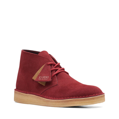 Clarks Desert Coal 26167865 Mens Red Suede Lace Up Chukkas Boots