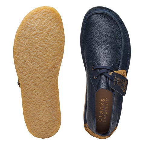 Clarks Seam Trek 26168529 Mens Blue Leather Oxfords & Lace Ups Casual Shoes