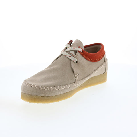 Clarks Weaver 26168628 Mens Beige Suede Lace Up Oxfords Casual Shoes