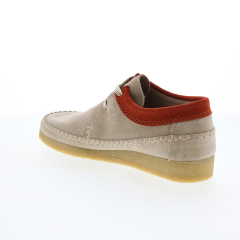 Clarks Weaver 26168628 Mens Beige Suede Lace Up Oxfords Casual Shoes