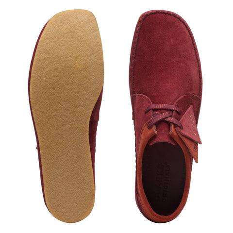 Clarks Weaver 26168629 Mens Burgundy Suede Oxfords & Lace Ups Casual Shoes
