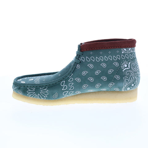 Clarks Wallabee Boot Bandana 26168803 Mens Green Suede Chukkas Boots